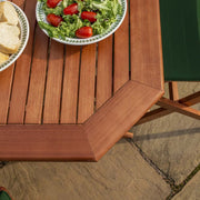 Plumley Six Seater Dining Set Green Cushions